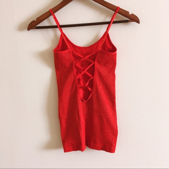 Free People Intimately Red Gold Sparkle Cami Tank - Picture 2 of 6